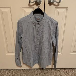 J.Jill Blue Button Front Button Down Collar Shirt